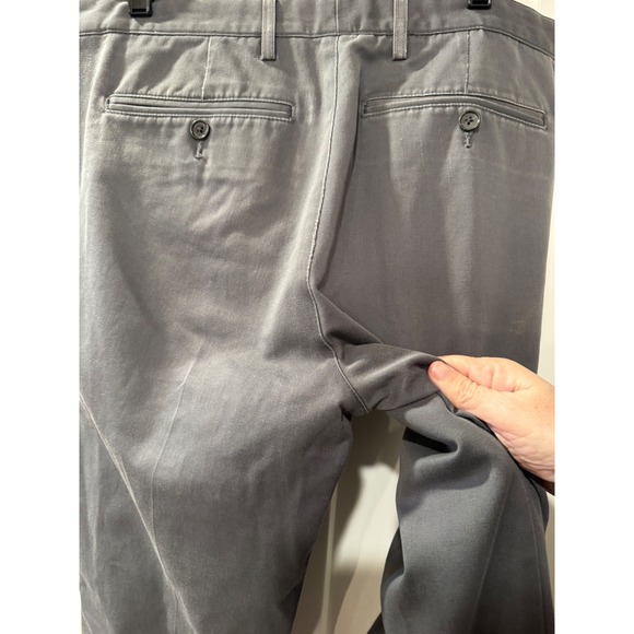 Lands End Mens Tailored Fit Chino Pants Gray 100% Cotton Trousers Size 37 448189 - Picture 5 of 11